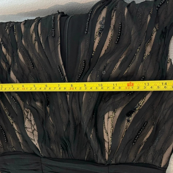 Tadashi Shoji Sheath Dress Size 2 Silk Blend Overlay Beaded Pleated Cocktail - Picture 10 of 13